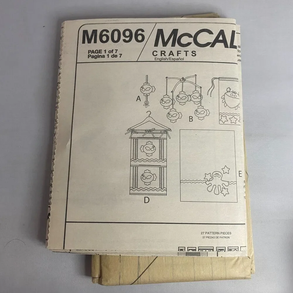 #M6096 McCall's Crafts Baby Quilt, Blanket, Organizer Bag Mobile Sewing Pattern